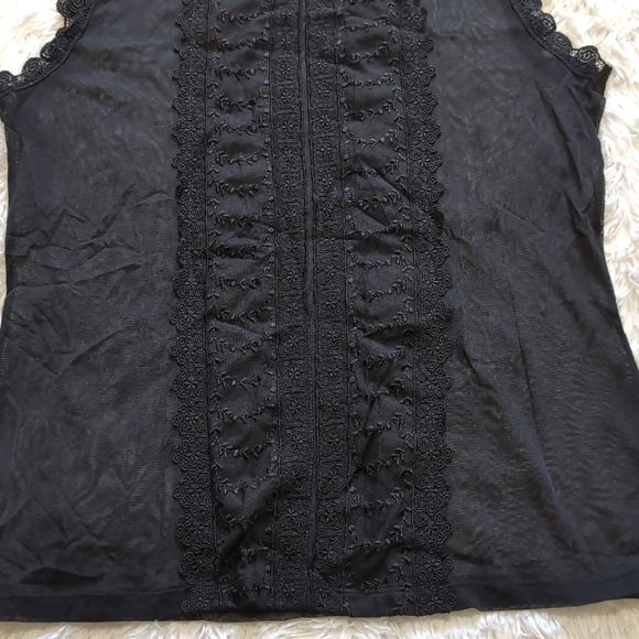 🔴LOWEST! Apt.9 Sheer Black Embroidered Layering Top - Picture 5 of 11